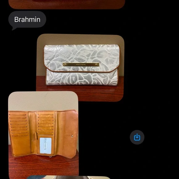 Elegant White Floral Handbag by Brahmin with matching wallet . - Picture 7 of 9